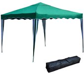 Cenador plegable verde de acero y poliéster 3x3 m ámbar