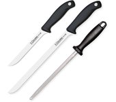 3 claveles evo - set cuchillo jamonero de 25 cm deshuesador de 15 cm y chaira