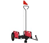 Remolque para bicicletas hierro y tela oxford rojo cfw83309