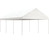 Cenador con techo blanco 6,69x4,08x3,22 m polietileno