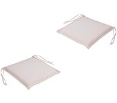 Pack 2 cojines para sillas de jardín estándar beige 40x42x3 cm