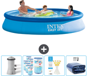 Paquete de piscina - intex - alrededor - 366x366x76 cm + accesorios cb86