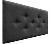 Dhome cabecero de tela acualine con 3 hileras intercaladas de botones y patas cabezal tapizado cama lujo(negro, 105cm)