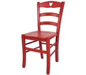 Tommychairs - silla cuore para cocina y comedor, estructura en madera de haya color anilina roja y asiento en madera