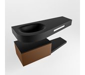 Mondiaz riva 120cm mueble bajo para con lavabo con repisa rust con 1 cajón. con lavabo izquierda sin orificios urban