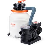 Vevor bomba de filtración de arena 10.000 l/h, kit combinado piscina bomba filtración 300 mm, 285 w, con válvula de 6 vías, cesta filtrante, piscina