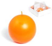 4x velas de esfera de parafina naranja h&h de 9 cm