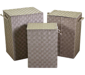 Cesta rectangular 1-3 cm40x30x55 poliéster forrado gris tórtola