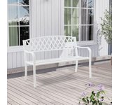 Banco de jardín exterior opsasar 3 plazas 127x54x88cm - branco [casa.pro]