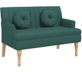 Banco con cojines de tela verde oscuro 113x64,5x75,5 cm