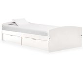 Cama para adultos | estructura de cama 2 cajones madera maciza pino blanca 90x200cm cfw793937