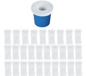 Relaxdays filtros para skimmer de piscina, pack de 30, mallas prefiltro, nailon, para cestillo, redes limpieza, blanco