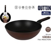 Sartén wok 28cm alumino forjado full inducción colección sahara (apta para todas las cocinas) | quttin
