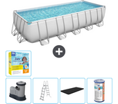 Paquete de piscina - bestway - rectángulo - 640x274x132 cm + accesorios cb33