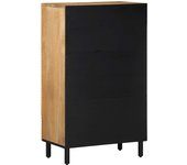 Aparador alto | aparador de comedor | armario de cocina madera maciza de mango marrón 60x33x100 cm cfw73495