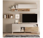 Mueble tv 2 puertas, 1 cajón y 2 nichos l180 cm - mala