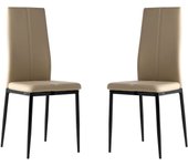 Pack 2 sillas polipiel brea color capuchino comedor salón cómodas y estilo moderno 98x42x47 cm