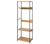 Max home armario abierto madera y acero 3 estantes 60x40x175 cm