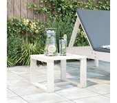 Mesa auxiliar de jardín blanca 40x38x28,5cm madera maciza de pino