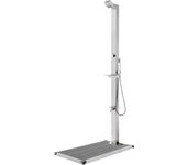 Maison exclusive - ducha de jardín con base gris 225 cm acero inoxidable