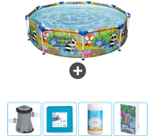 Paquete de piscina - bestway - alrededor - 274x274x66 cm + accesorios cb93
