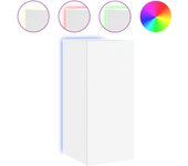 Mueble de tv de pared con luces led blanco 30,5x35x70 cm