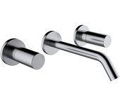 Laufen kartell mezclador de lavabo empotrado de 2 mandos, caño fijo, proyección de 175 mm, h3123360901201, color: acero inoxidable cepillado