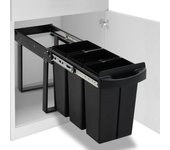 Vidaxl cubo de basura extraíble en rio de cocina cierre suave 36 l
