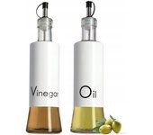 Kadax botella de vinagre para aceite de oliva 2x 320 ml con dosificador de botella de vidrio
