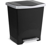 Tatay millenium - cubo de basura de 23l con apertura a pedal y marco sujeta bolsas. negro