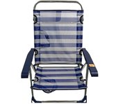 Tradineur - tumbona plegable playa piscina posiciones regulables - fabricado en aluminio - color azul y blanco - 79 x 60 x 61 cm