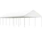 Cenador con techo blanco 13,38x4,08x3,22 m polietileno