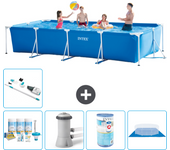 Paquete de piscina - intex - rectángulo - 450x220x84 cm + accesorios a307