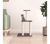 Rascador para gatos con rascador de sisal gris oscuro 85,5 cm