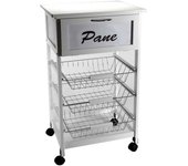 Carro con ruedas de madera para cocina con casita cm 47 x 37 x 85 h