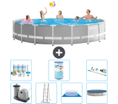Paquete de piscina - intex - alrededor - 549x549x122 cm + accesorios a2326