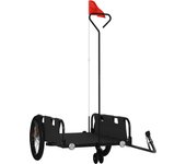 Remolque para bicicletas hierro y tela oxford negro cfw84476