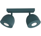 Lumicom | campanella lámpara de techo, 2x gu10, max 33w, metal, azul mediterráneo, d.12cm