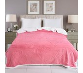 Haradeco manta borreguito jacquard 3d mariposa, manta sherpa franela 100% poliester para sofá cama(coral, 220x240cm)