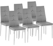 Tectake sillas de comedor acolchado con funda de cuero sintético