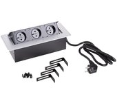 Prise électrique strongpower 3x 230v, argent, fr