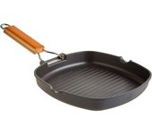 Grill inducción 24 x 24cm, rayas, antiadherente sin pfoa, aluminio fundido, vitrocerámica, gas, wecook, negro, , ecostone