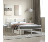 Maison exclusive - estructura cama sin colchón con cabecero metal blanco 135x190cm