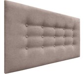 Dhome cabecero de tela acualine con 3 hileras de botones cabezal tapizado cama lujo (tierra, 105cm)