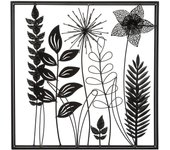 Atmosphera - decoración de pared 'feuilles' - metal 40 x 40 cm