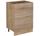Vicco mueble bajo de cocina r-line, sonoma, 60 cm con cajón, sin encimera
