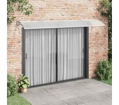 Marquesina para puerta de policarbonato gris 350x100 cm vidaxl