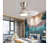 Ventilador de techo con luz, 3 temperaturas de color, temporizador, 6 velocidades, lámpara de techo con mando a distancia (56 cm)