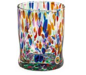 H&h set 6 bicchieri veneziano in vetro decorato multicolore cl 32