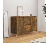 Aparador | aparador de comedor | armario de cocina madera contrachapada color roble ahumado 103,5x35x70cm cfw12889